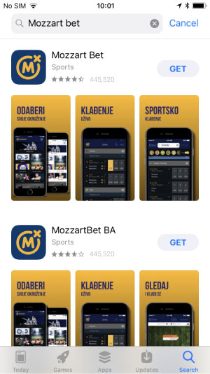 Mozzart ios games
